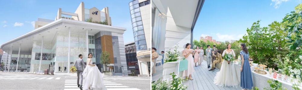 アルカンシエル金沢の模擬披露宴の入口。片町きらら。